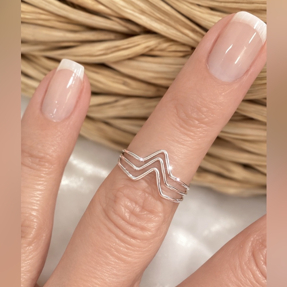 Taxco Silver Ring Triple band Mexico 925 Sterling Silver Handmade Ring